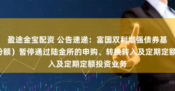 盈途金宝配资 公告速递：富国双利增强债券基金（C类份额）暂停通过陆金所的申购、转换转入及定期定额投资业务