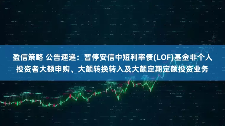 盈信策略 公告速递：暂停安信中短利率债(LOF)基金非个人投资者大额申购、大额转换转入及大额定期定额投资业务